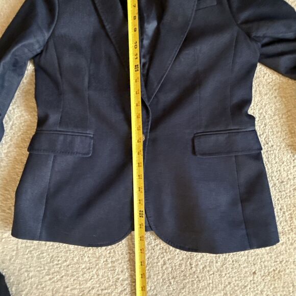 Banana Republic Blue Lined Button Stretch Blazer Jacket | Sz 12 Petit - Picture 10 of 11